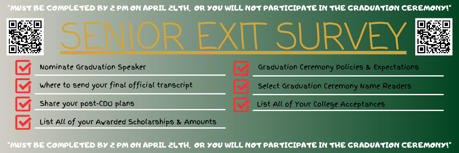 MANDATORY -Senior Exit Survey - MANDATORY